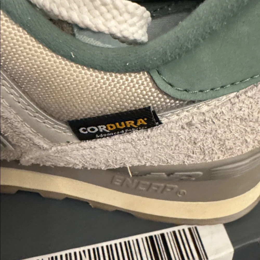 New Balance Beige and Green 574 Sneakers - Picture 4 of 5